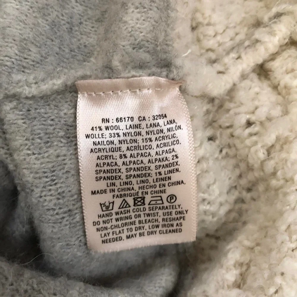 NWOT Anthropologie Sleeping on Snow Wool Alpaca Off Shoulder Cowl Sweater Top